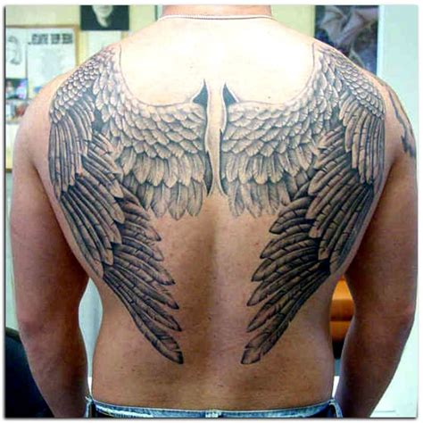 angel wing back tattoos for guys|angel wing back tattoo designs.